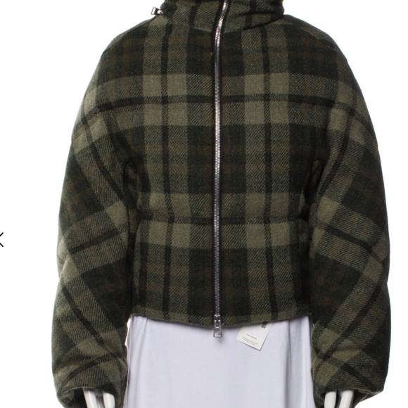 J.W. Anderson Virgin Wool Plaid Print Down Women's Jacket Size XS | US0, UK4 - Picture 2 of 4